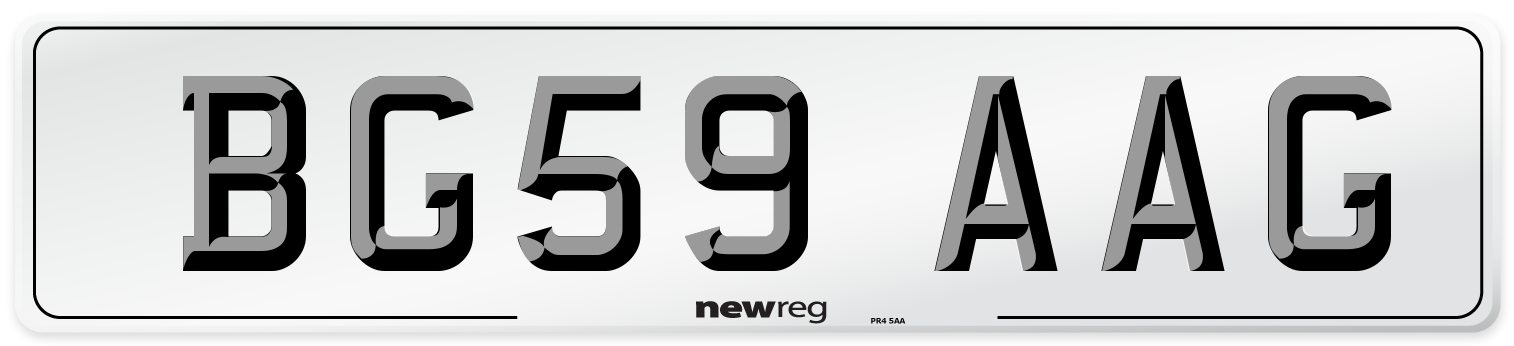 BG59 AAG Number Plate from New Reg